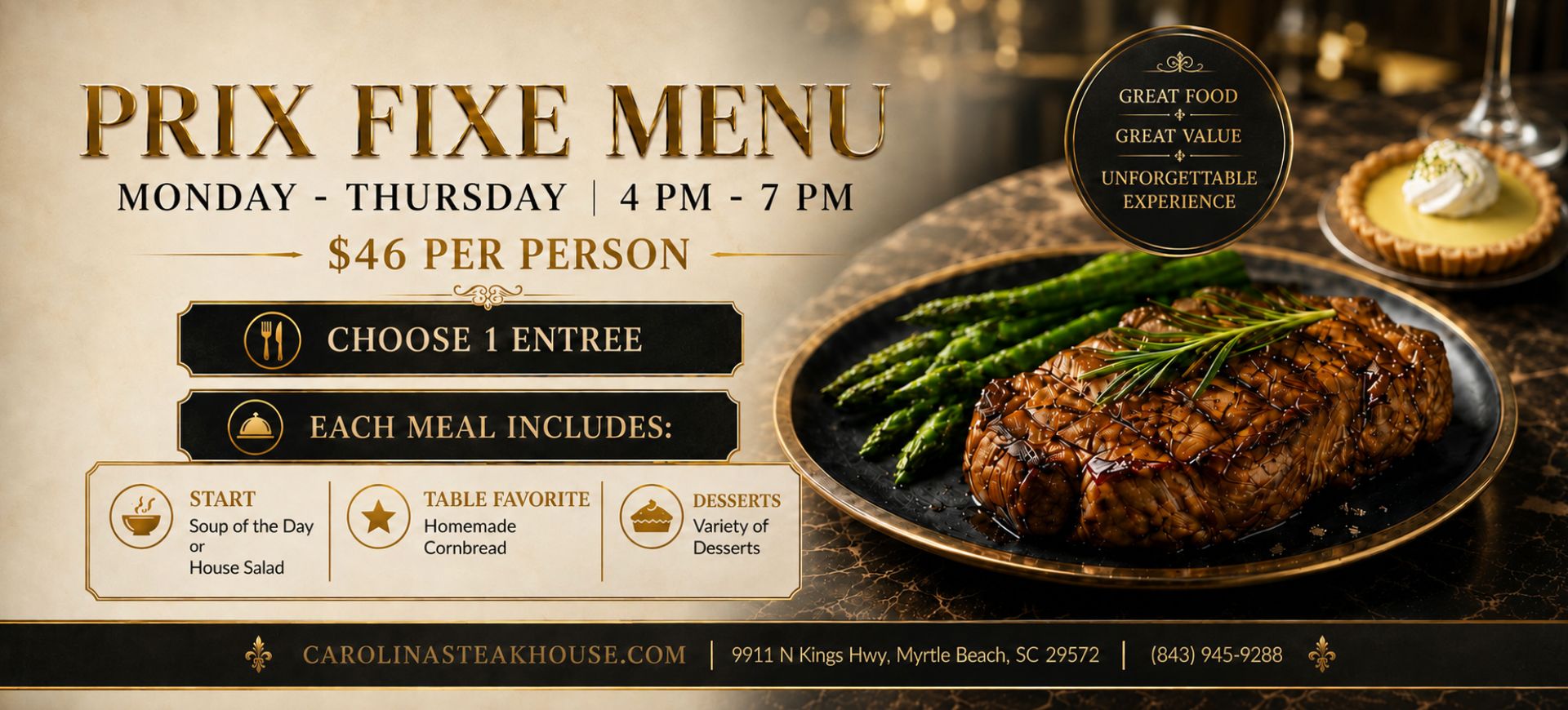 Carolina Seafood & Steak restaurant Myrtle Beach