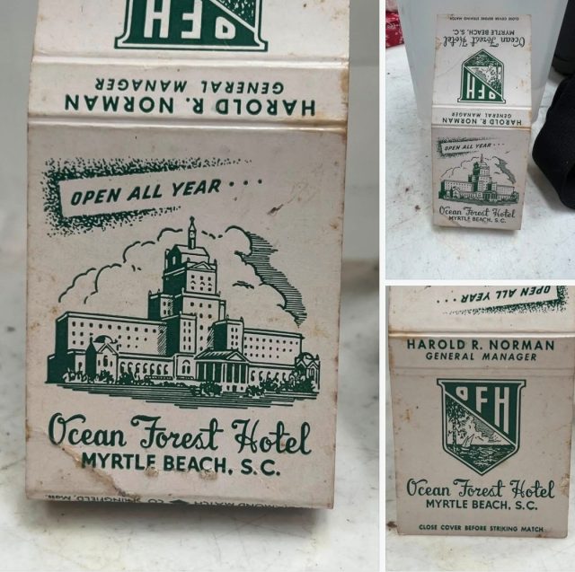 A little piece of Myrtle Beach history 💚

This original matchbook from the legendary Ocean Forest Hotel is such a unique glimpse into Myrtle Beach’s past. Even the General Manager’s name — Harold R. Norman — was printed right on the fold.

The Ocean Forest Hotel was once one of Myrtle Beach’s most iconic landmarks, and although the hotel itself is gone, pieces of its story still live on.

At Carolina Seafood & Steak, you can still find original elements and inspiration from the Ocean Forest Hotel throughout the restaurant. We’re proud to keep Myrtle Beach history alive — not just in photographs and stories, but in the details you can still see today.

Come for dinner, take a look around, and discover a little piece of old Myrtle Beach while you’re here ❤️

Where history is served with every bite.

#OceanForestHotel #MyrtleBeachHistory #MyrtleBeachSC #CarolinaSeafoodAndSteak #HistoricMyrtleBeach