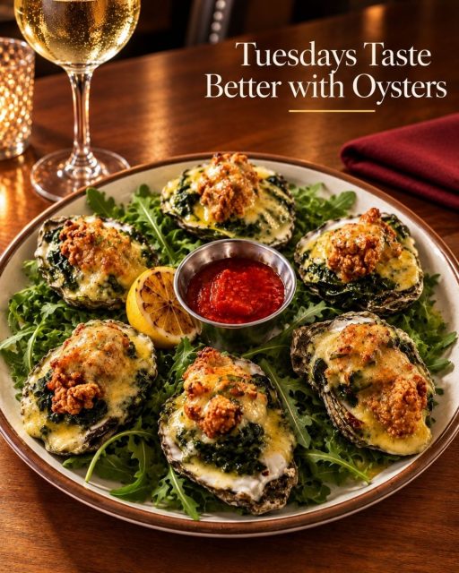 🦪 Tuesdays just got better in Myrtle Beach!
Treat yourself to 6 Oysters Rockefeller for $17 — fresh oysters baked with our rich Rockefeller topping and served hot from the oven ✨
Pair them with a glass of wine and make it an Oyster Night at Carolina Seafood & Steak🍷

📍 9911 N Kings Hwy, Myrtle Beach, SC 29572
📞 (843)945-9288
🌐 carolinasteakhouse.com

#CarolinaSeafoodAndSteak #MyrtleBeachSeafood #OystersRockefeller #MyrtleBeachRestaurants #MyrtleBeachDining