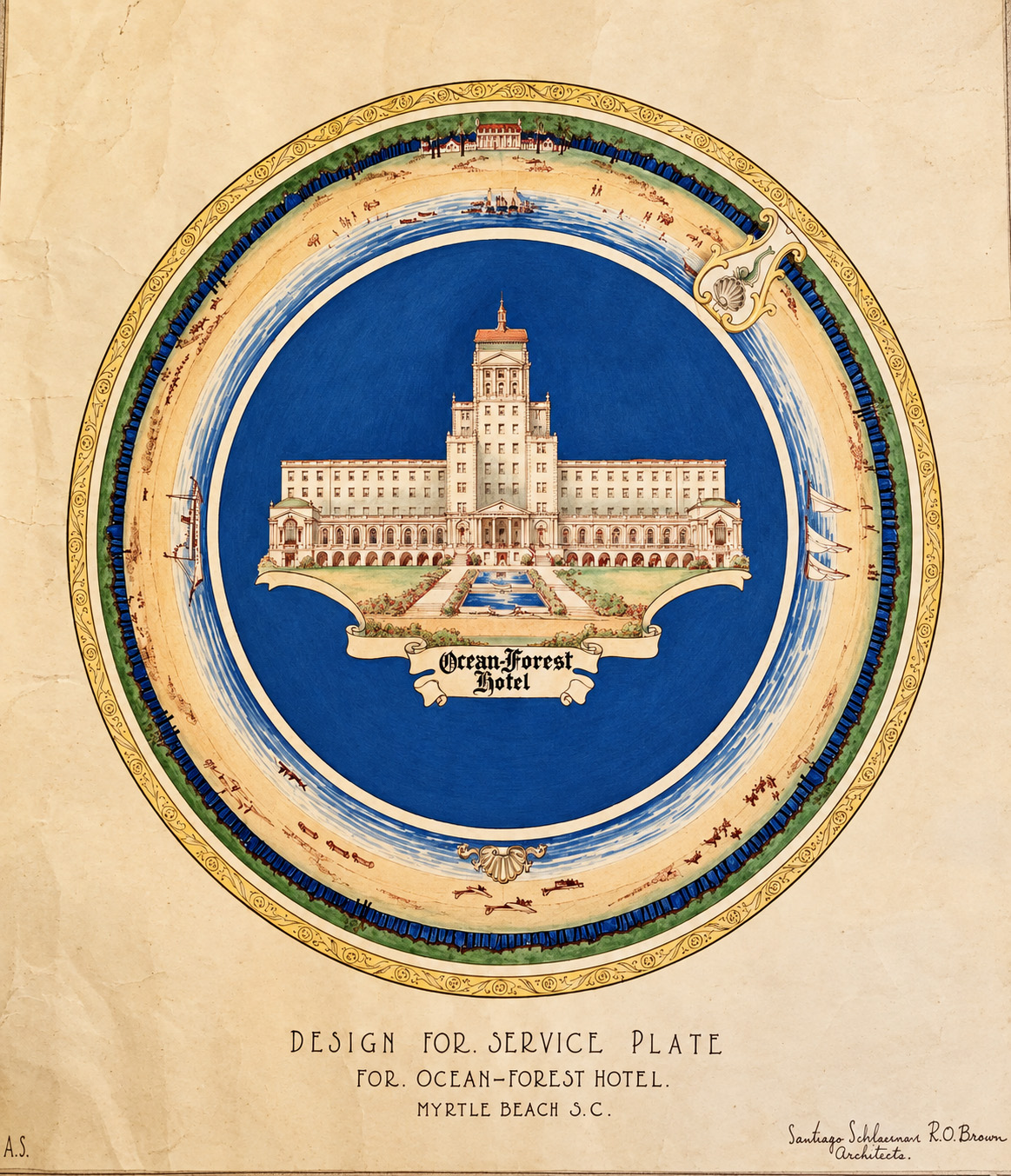 ✨ A little piece of Myrtle Beach history, beautifully preserved.

This ornate design was created for proposed dinnerware for the Ocean Forest Hotel dining room, featuring the hotel itself at the center of the service plate.

The Ocean Forest Hotel was once one of Myrtle Beach’s most iconic landmarks, and details like this give us a glimpse into the elegance and care that went into every part of the guest experience.

At Carolina Seafood & Steak, we’re proud to keep the history of Myrtle Beach close — not just in the stories we share, but in the atmosphere, details, and memories that still live on here today. 🤍

Carolina Seafood & Steak - where history is served with every bite.
🌐 carolinasteakhouse.com

#OceanForestHotel #MyrtleBeachHistory #HistoricMyrtleBeach #CarolinaSeafoodAndSteak #MyrtleBeachMemories #GrandStrandHistory #MyrtleBeachSC #HistoricDining #RestaurantWithHistory #WhereHistoryIsServed