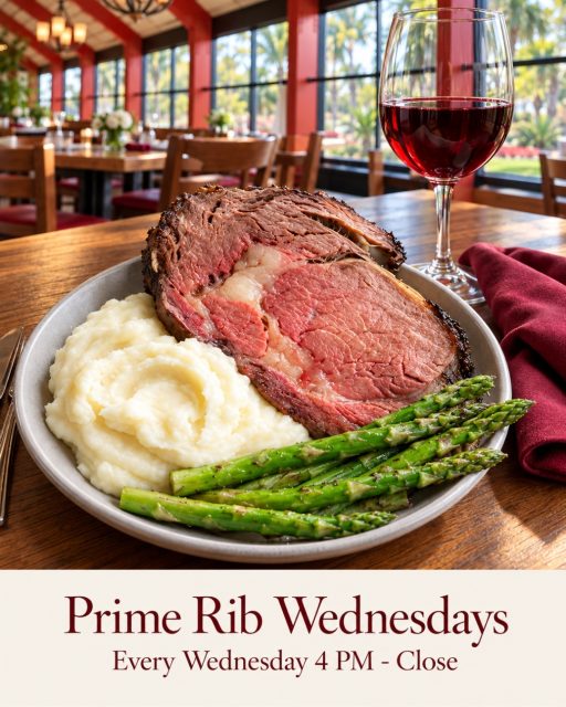 🥩 Prime Rib Wednesdays are calling ✨
Enjoy a tender, slow-roasted 12 oz. Prime Rib with creamy mashed potatoes, asparagus, and your choice of soup or salad — $38.
🍷 Add a glass of Cabernet for $6 and make dinner feel a little more special.
Every Wednesday • 4 PM–Close

Great steak, good wine, and historic Myrtle Beach charm. 🔥

📍 9911 N Kings Hwy, Myrtle Beach, SC 29572
📞 (843)945-9288
🌐 carolinasteakhouse.com

#PrimeRibWednesdays #MyrtleBeachRestaurants #CarolinaSeafoodAndSteak #PrimeRib #SteakDinner #MyrtleBeachDining #RestaurantRow #MyrtleBeachFood #FineDiningMyrtleBeach #Steakhouse #WineAndDine #Foodie #VisitMyrtleBeach #SeafoodAndSteak #DinnerSpecials