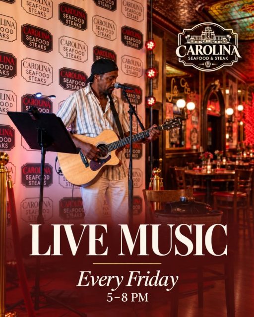 🎶 Friday nights sound better at Carolina Seafood & Steak!
Join us every Friday from 5–8 PM for live music by Aj Case — great music, great food, and the perfect start to your weekend✨

🍽️ Lunch & Early Bird: Daily, 12–6 PM
🍸 Happy Hour — Bar Only: Daily, 4–7 PM
Come for dinner. Stay for the music. 🥂🎸

📍 9911 N Kings Hwy, Myrtle Beach, SC 29572
📞 (843)945-9288
🌐 carolinasteakhouse.com

#CarolinaSeafoodAndSteak #LiveMusicMyrtleBeach #MyrtleBeachLiveMusic #AJCase #FridayNight #MyrtleBeachRestaurants #MyrtleBeachDining #MyrtleBeachEats #RestaurantRow #DinnerAndMusic