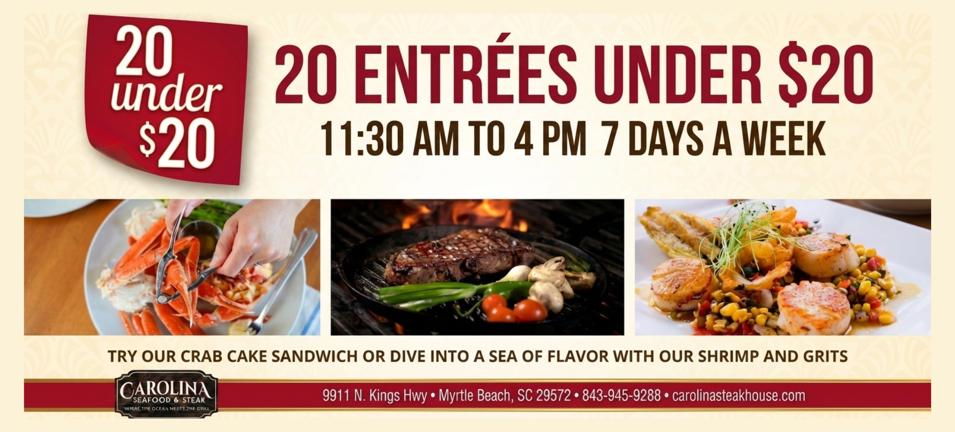 Carolina Seafood and Steak Happy Hour