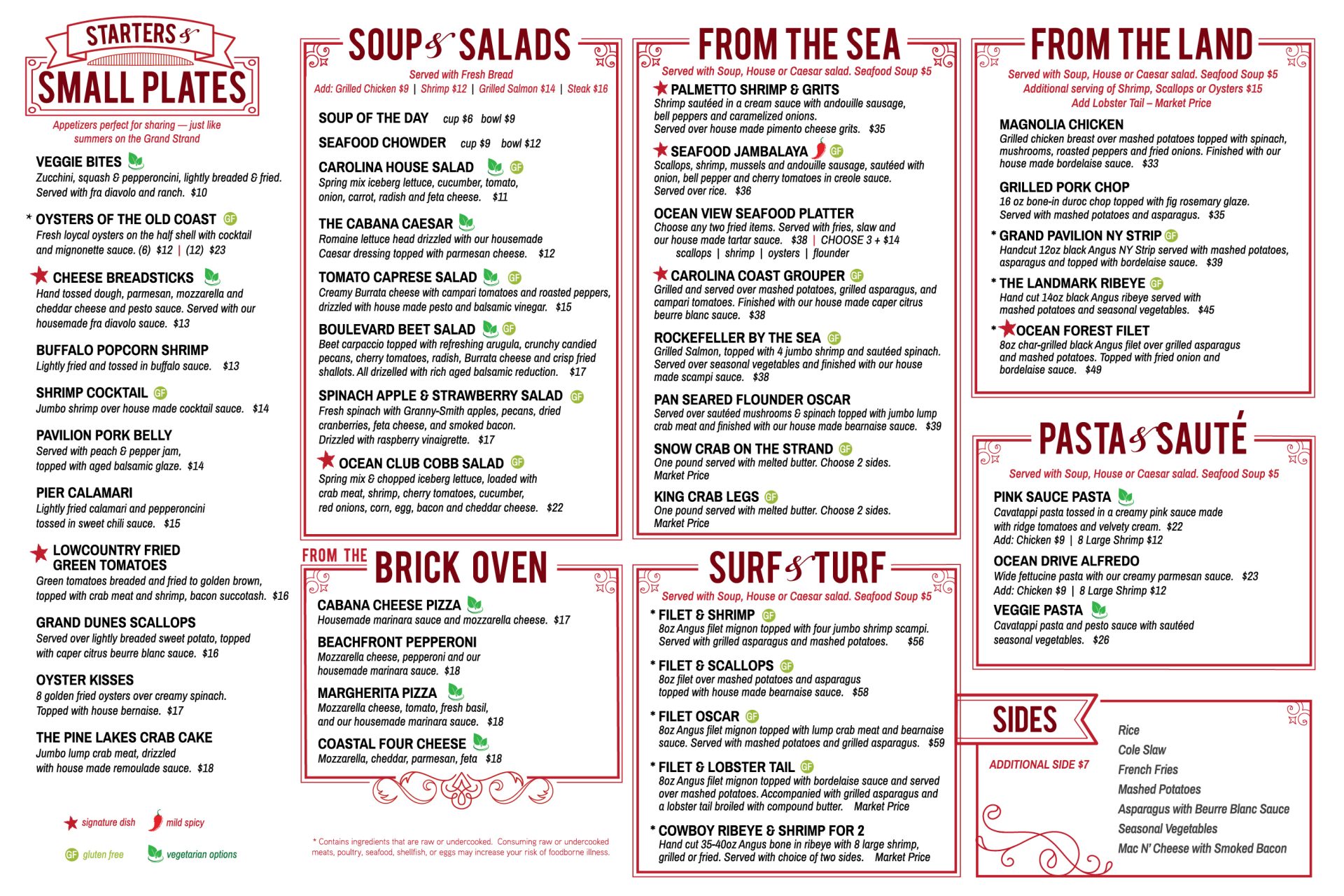 Carolina Seafood & Steak Menu 2026 Web