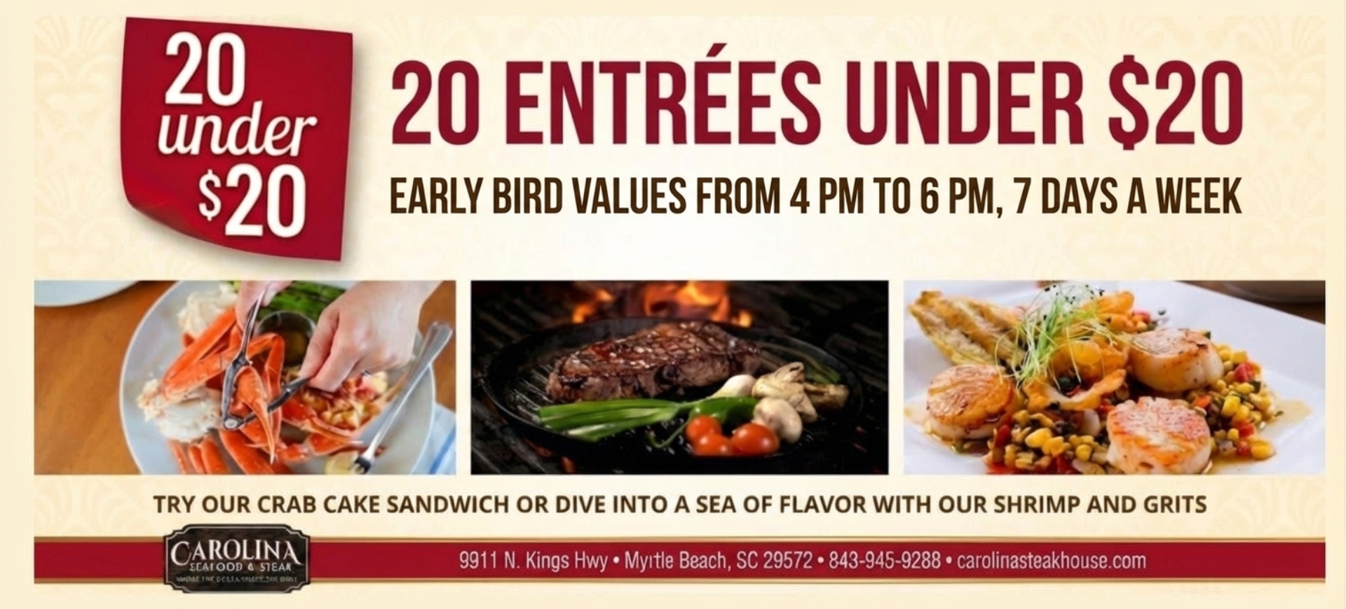 Carolina Seafood and Steak Happy Hour