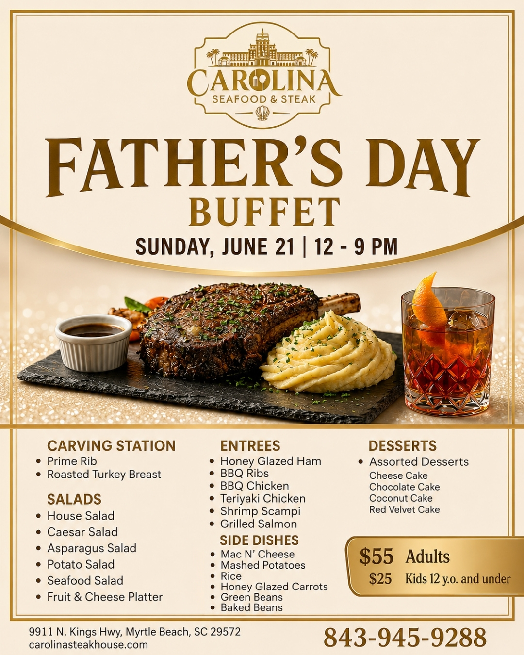 Father's Day Buffet Carolina Seafood and Steak Myrtle Beach SC