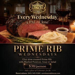 Prime Rib Wednesdays Carolina Seafood & Steak Myrtle Beach