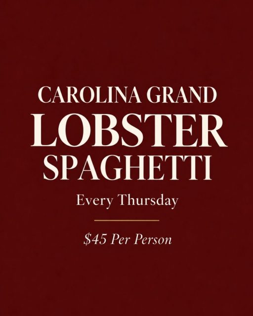 🦞 Thursday deserves something special.
Dig into our Carolina Grand Lobster Spaghetti — a whole 1-lb Maine lobster served over spaghetti in a rich lobster tomato cream sauce, with your choice of soup or salad. 🍝✨
🍷 Add a glass of white wine for just $6.
EVERY THURSDAY • $45 • WHILE SUPPLIES LAST

Lobster, pasta, wine, and a Myrtle Beach night out — sounds like a pretty good Thursday to us. ❤️

📍 9911 N Kings Hwy, Myrtle Beach, SC 29572
📞 (843)945-9288
🌐 carolinasteakhouse.com

#CarolinaSeafoodAndSteak #LobsterThursday #MyrtleBeachSeafood #MyrtleBeachRestaurants #LobsterLovers #MyrtleBeachEats #SeafoodLovers #LobsterDinner #MyrtleBeachDining #RestaurantRow