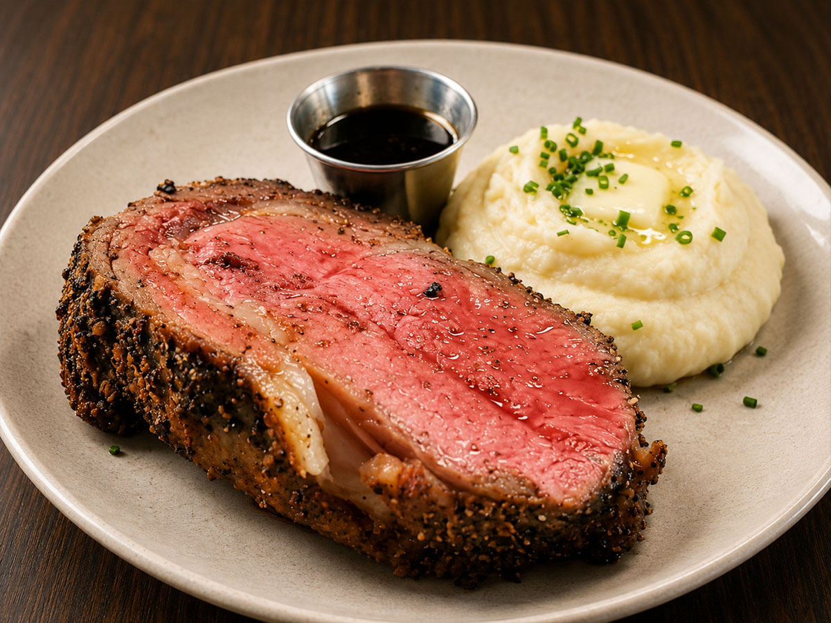 Slow-roasted prime rib