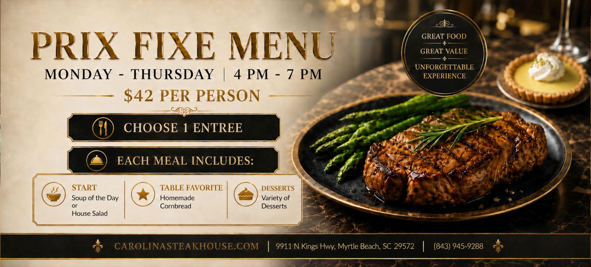 Carolina Seafood & Steak restaurant Myrtle Beach